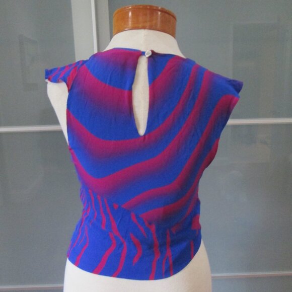 Just Cavalli Cropped Ruffle Sleeve Tank Top - Picture 3 of 8